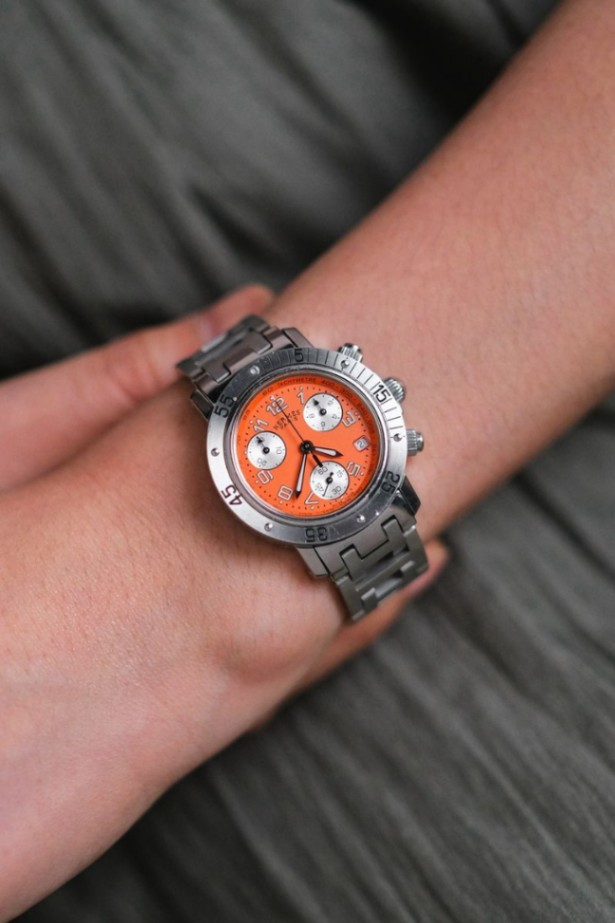 Hermès Clipper Chronograph Orange Dial thumbnail 5