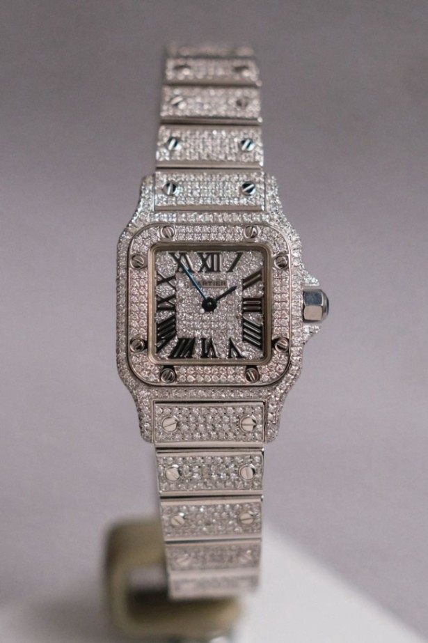 Cartier Santos Galbee 1565 Full Diamond