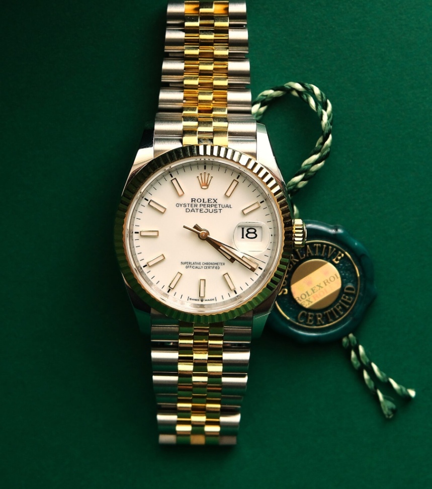 Rolex Datejust 126233 White Dial Yellow Gold Two-Tone Jubilee 2025 36mm.