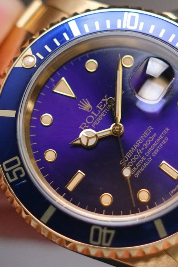 Rolex Submariner Date 16618 Purple Dial Full Gold - Image 3