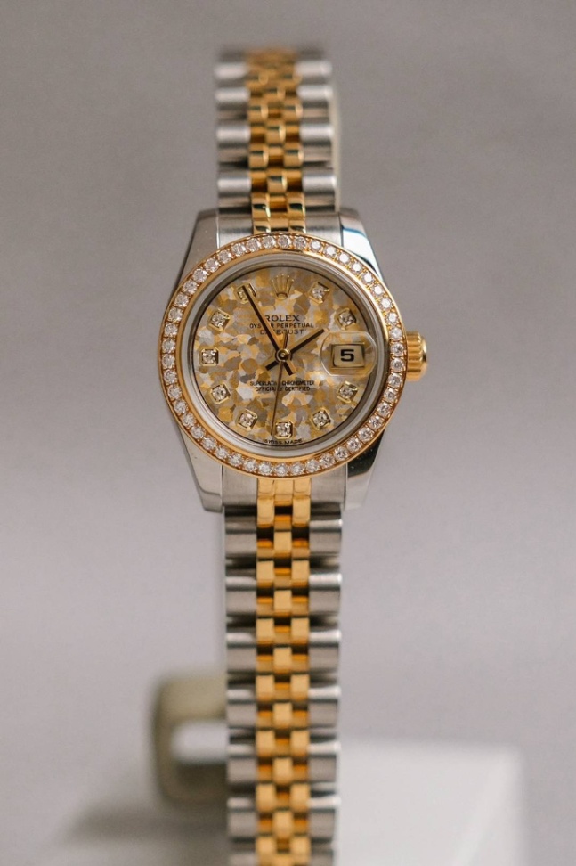 Rolex Lady Datejust 2 Tone Diamond Golden Crystal Dial Ref. 179383 thumbnail 1