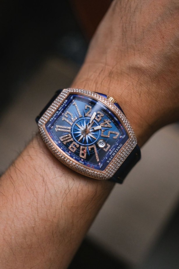 Franck Muller Vanguard Yachting Blue V41 18K Rose Gold Diamond - Image 3