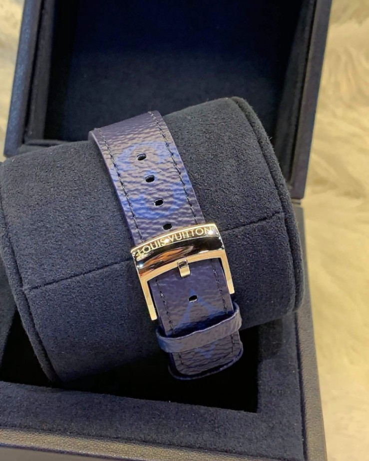 Louis Vuitton Tambour Slim Monogram Blue thumbnail 4