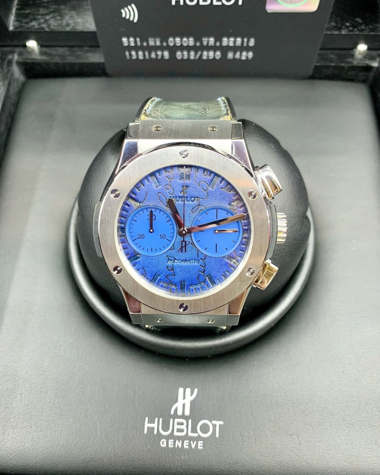 HUBLOT Classic Fusion Chronograph Berluti Scritto Ocean Blue 521.NX.050B.VR.BER18