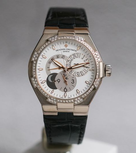 Vacheron Constantin Overseas Dual Time 18K White Gold Diamond Ref. 47751/000G