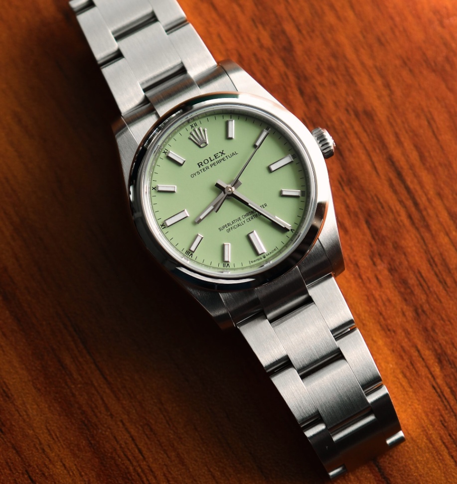 Rolex New Oyster Perpetual 124200 Pistachio Dial Oyster Steel 2026 thumbnail 4