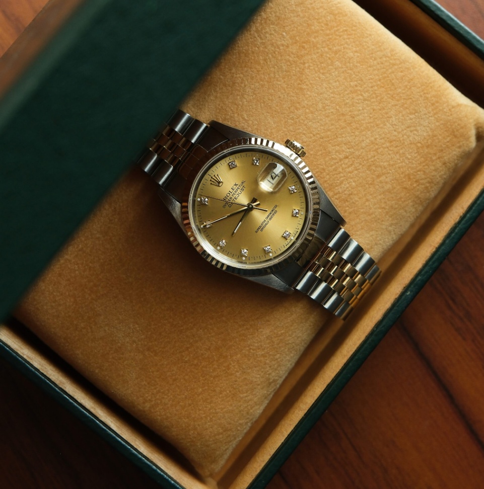 Rolex Datejust 16233 Champagne Diamond Dial Two-Tone Jubilee 1993  thumbnail 7