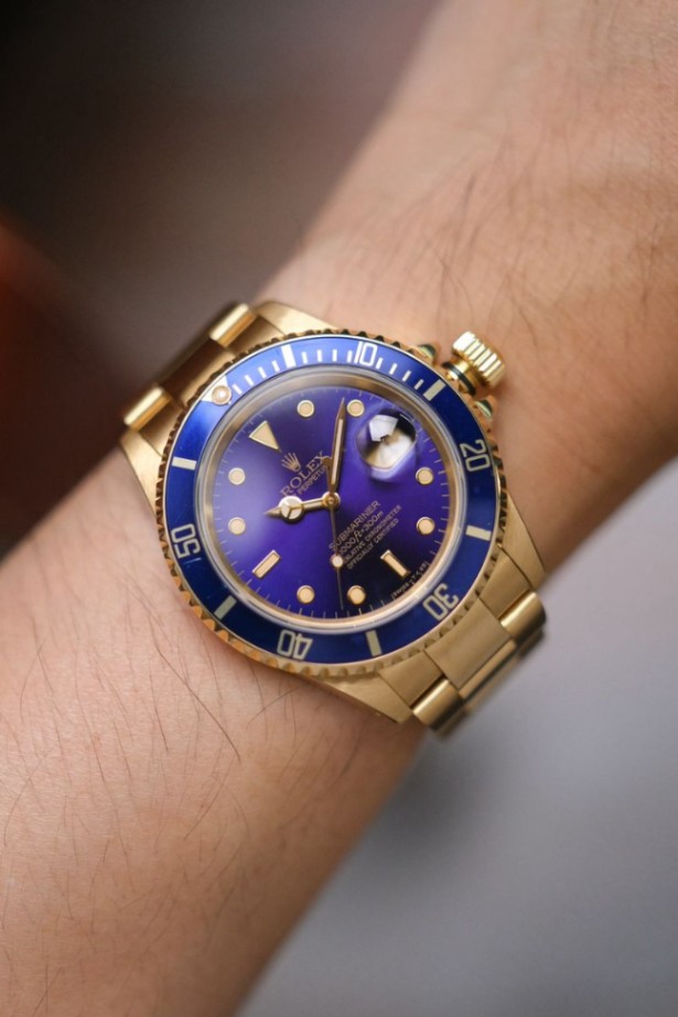 Rolex Submariner Date 16618 Purple Dial Full Gold - Image 4