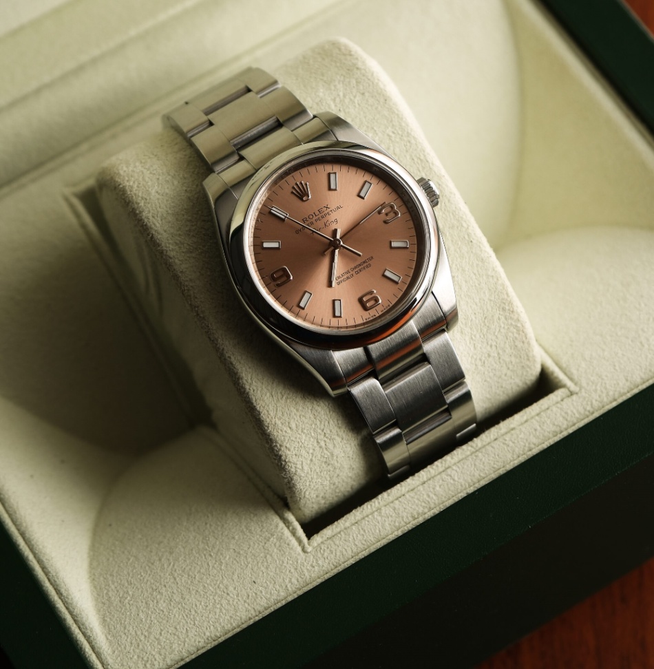 Rolex Oyster Perpetual Air King 114200 Salmon Dial Oyster Steel 2008 thumbnail 8