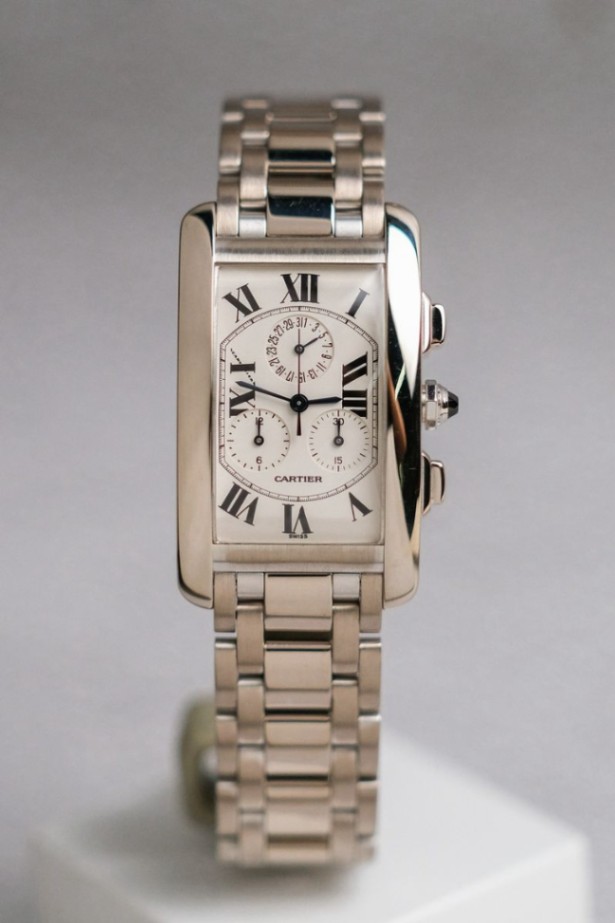 Cartier Tank Américaine Chronograph Full 18K White Gold Ref. W26033L1 thumbnail 1