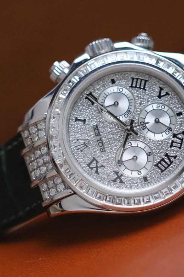 Rolex Daytona Full 18K White Gold Diamond - Image 4