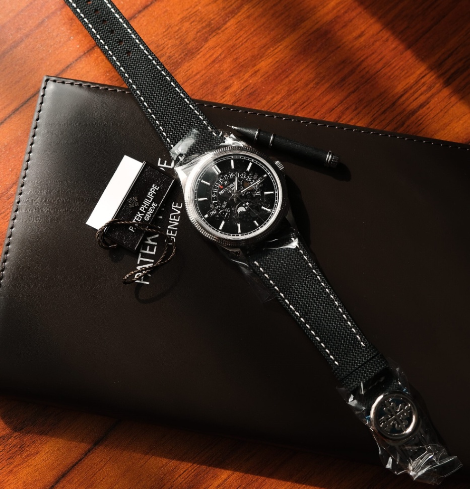 Patek Philippe New Grand Complications 6159G-001 Perpetual Calendar Skeletonized Dial Black Fabric Strap 2025 - Image 9
