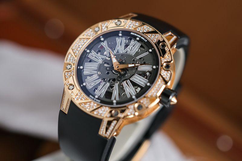 Richard Mille Extra Flat 18K Rose Gold Diamonds RM033 - Image 3