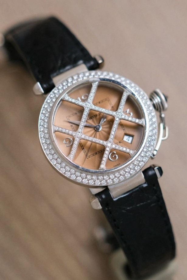 Cartier Pasha 38mm Grid Diamond Salmon Pink Dial 18K White Gold Ref. WJ101251 thumbnail 5
