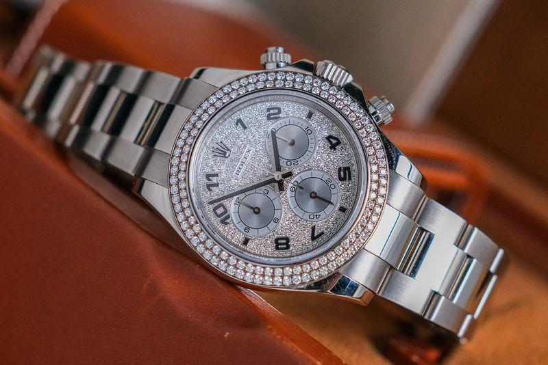 Rolex Daytona Full 18K White Gold Diamond Paved Dial - Image 3