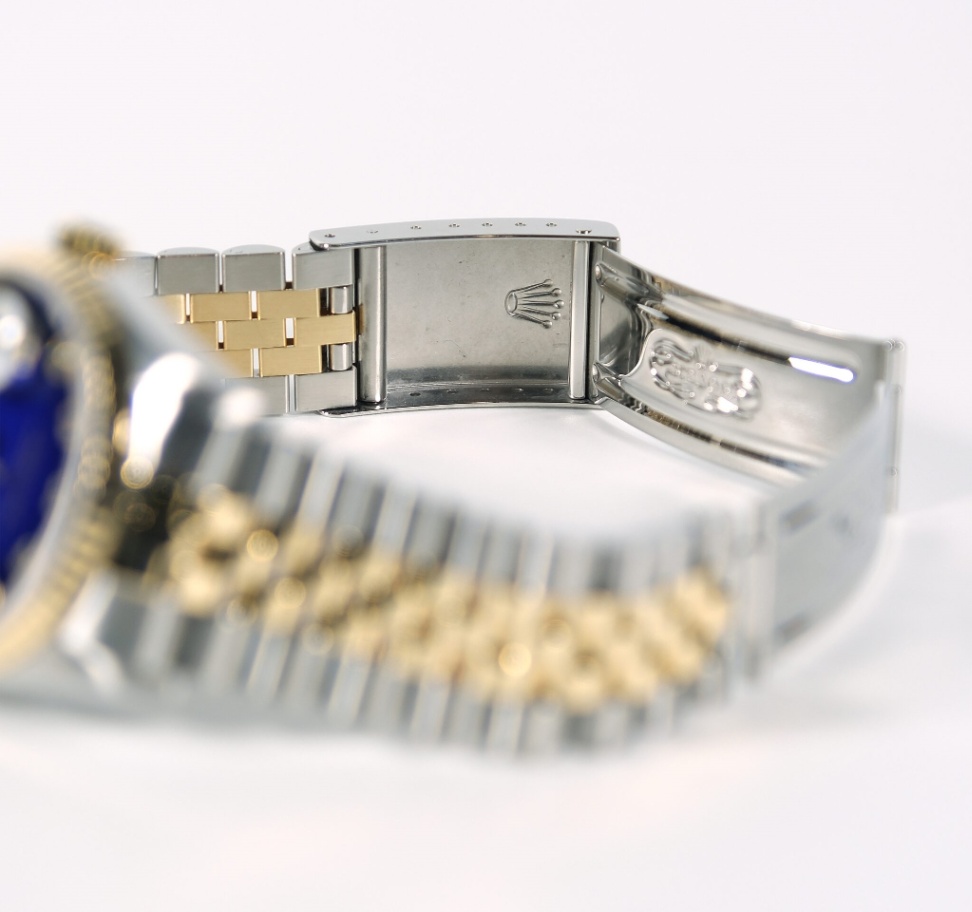 Rolex Datejust 16233 Blue Vignette Diamond Dial Two-Tone Jubilee 1996 36mm. thumbnail 7
