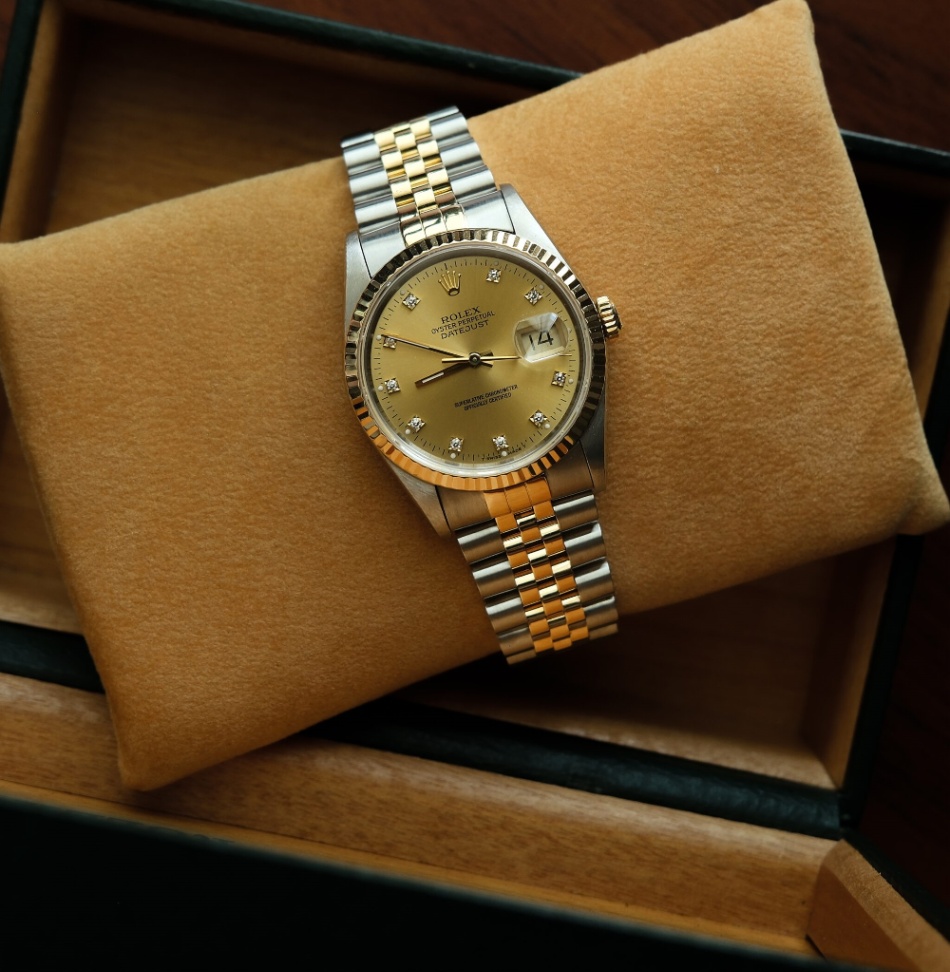 Rolex Datejust 16233 Champagne Diamond Dial Two-Tone Jubilee 1993  thumbnail 8