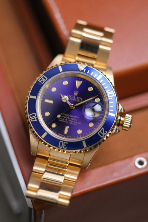 Rolex Submariner Date 16618 Purple Dial Full Gold - Image 5