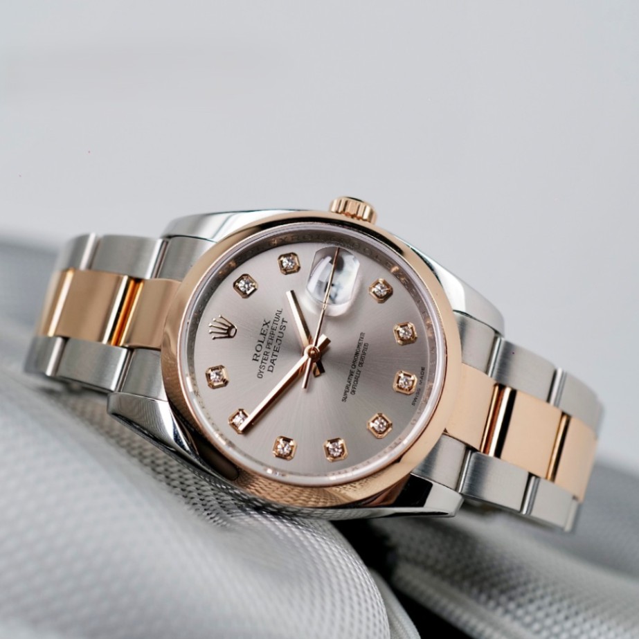 ROLEX Datejust 36 116201 Dark Rhodium Diamond Dial 36mm