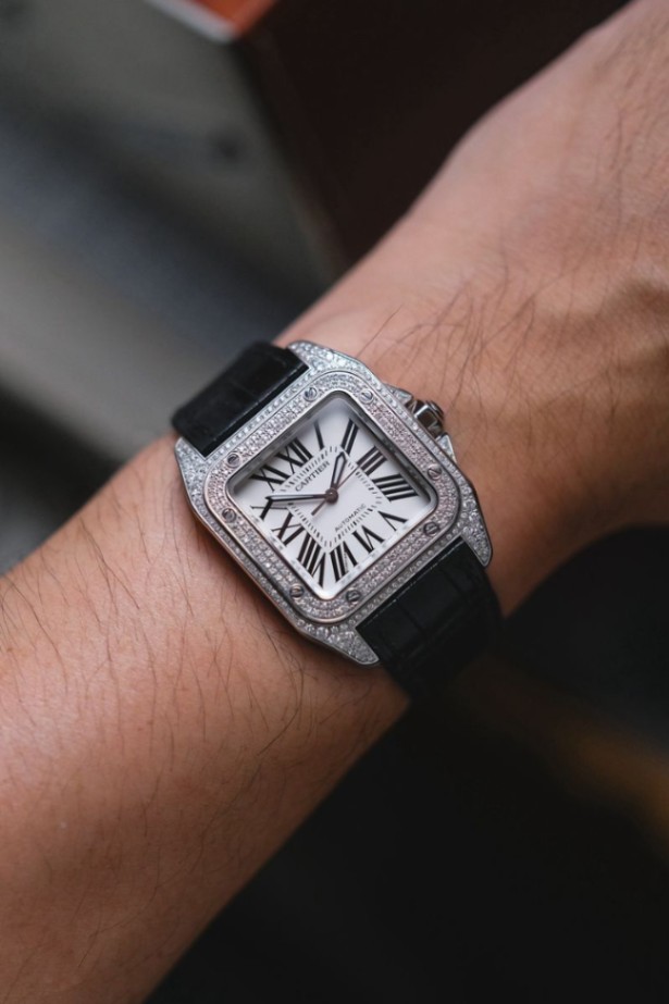 Cartier Santos 100 Medium Diamond - Image 3