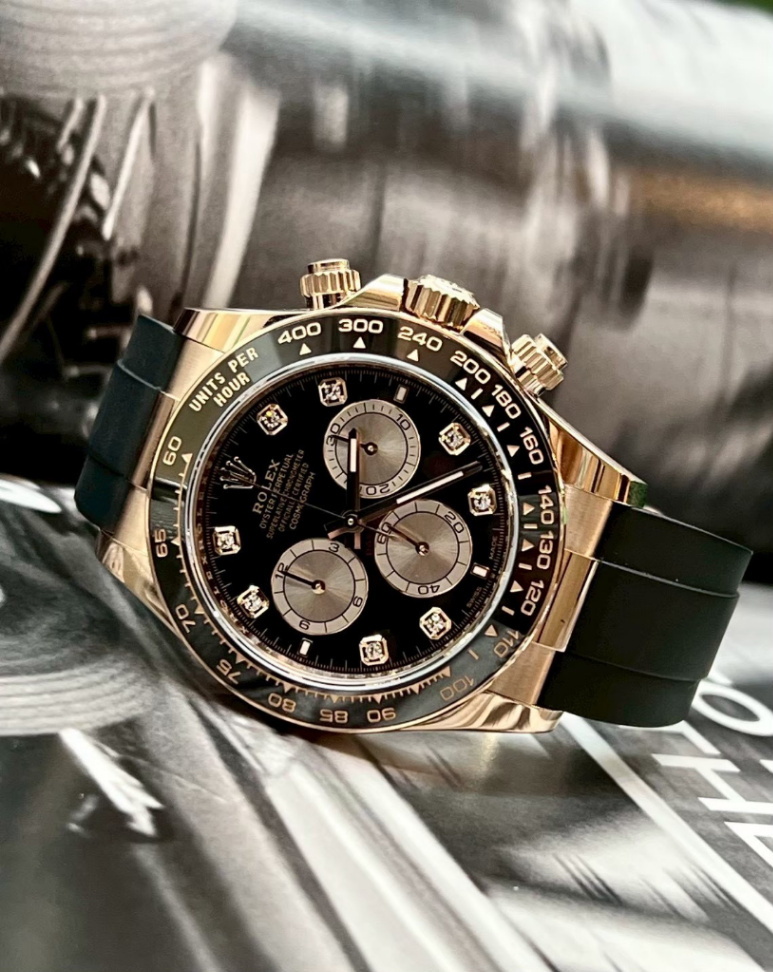 Daytona Black Diamond Rose Gold Oysterflex 40mm - Image 1