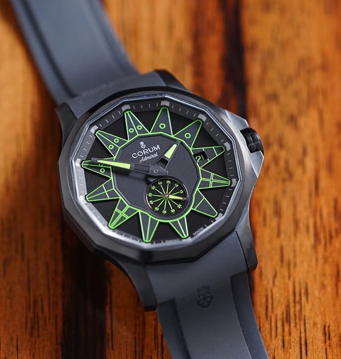 Corum Admiral Full Black Lime Green Limited