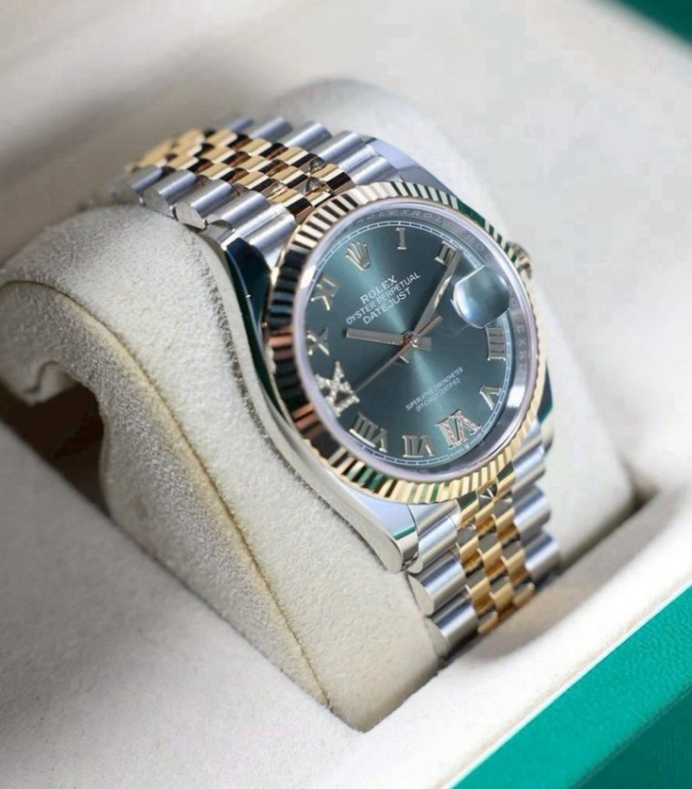 Datejust Green 2t Yellow Gold Jubilee 36mm thumbnail 3