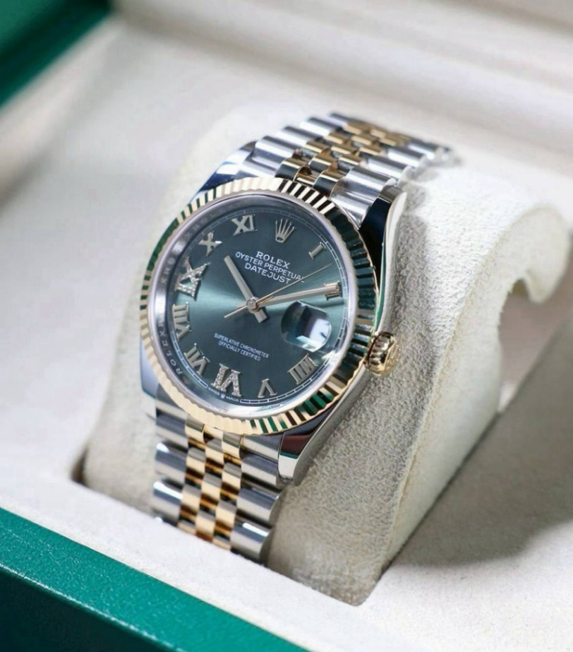 Datejust Green 2t Yellow Gold Jubilee 36mm thumbnail 2