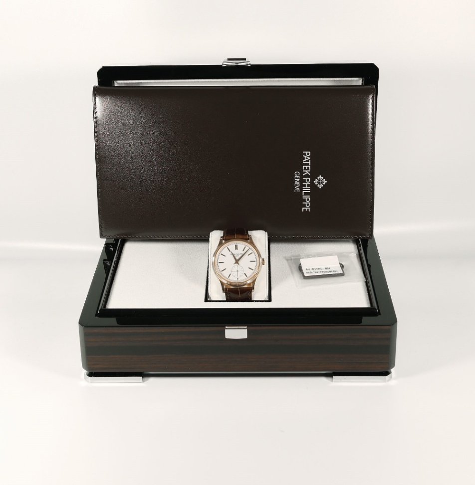 Patek Philippe Calatrava 6119R-001 Silver grained dial Brown leather Strap 2022 - Image 3