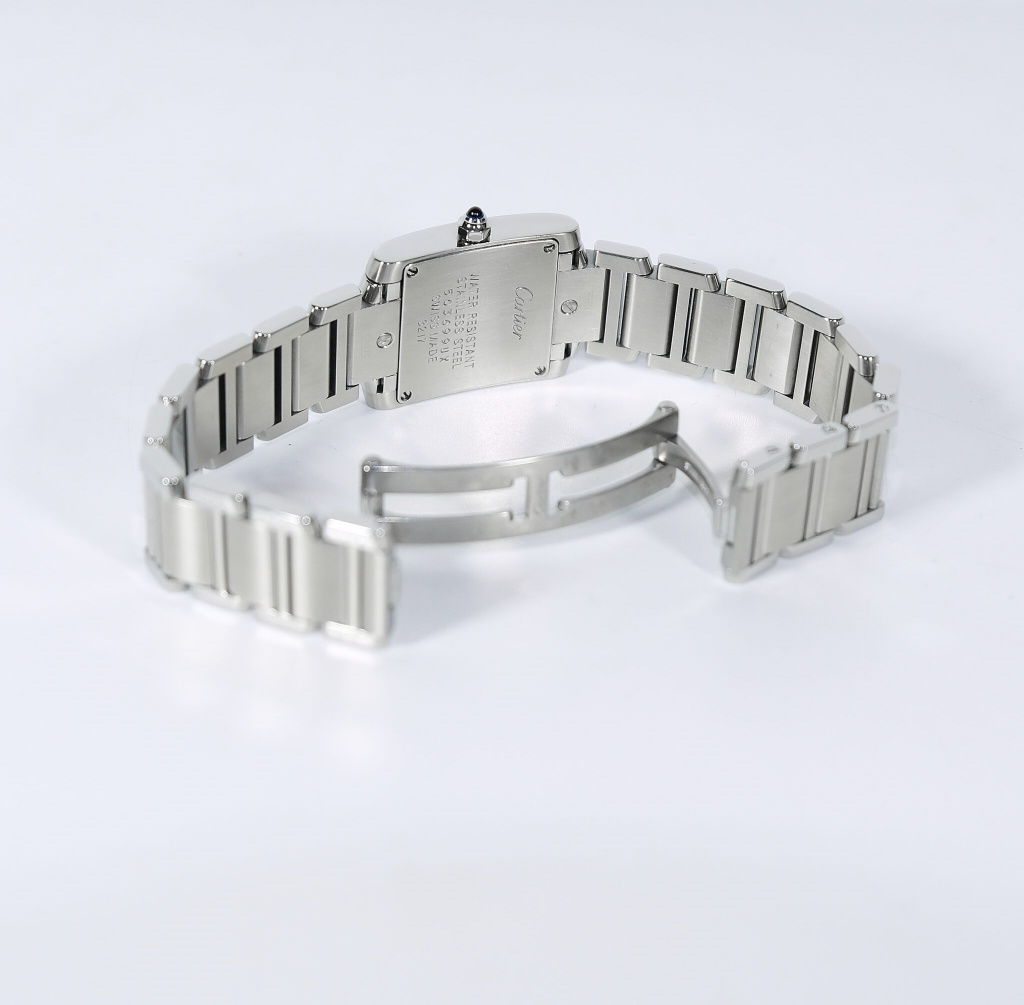 Cartier Tank Francaise 3217 Small Silver Diamond Dial Stainless steel 2015 - Image 7