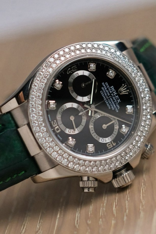Rolex Cosmograph Daytona 18K White Gold Diamond Bezel thumbnail 4