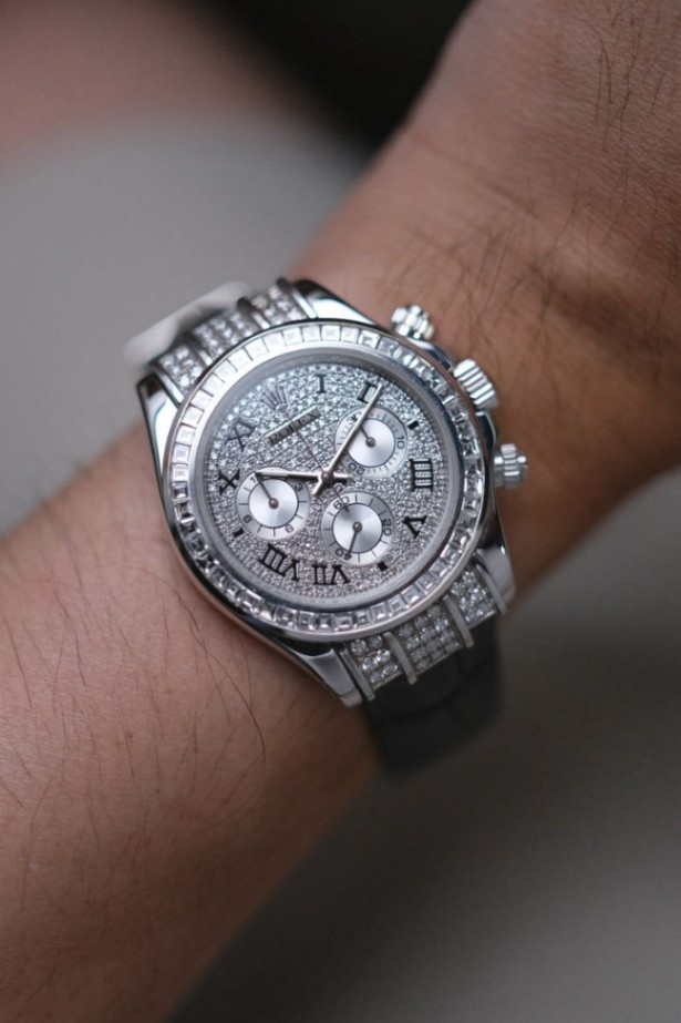 Rolex Daytona Full 18K White Gold Diamond - Image 3