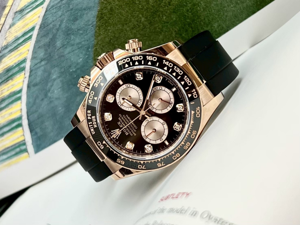 Daytona Black Diamond Rose Gold Oysterflex 40mm - Image 3