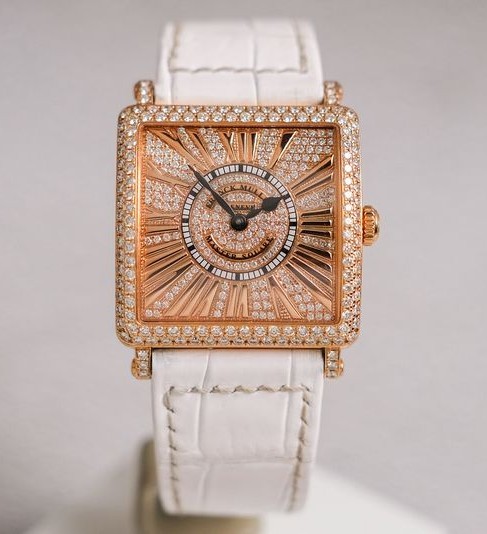 Franck Muller Master Square 18K Rose Gold Full Diamond (6002 M QZ R REL D)