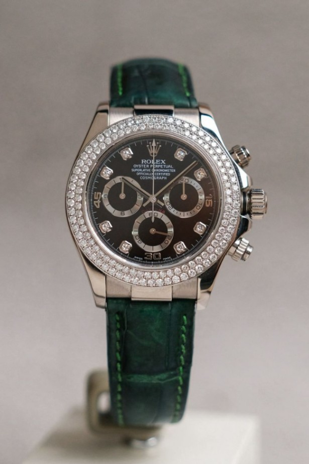 Rolex Cosmograph Daytona 18K White Gold Diamond Bezel