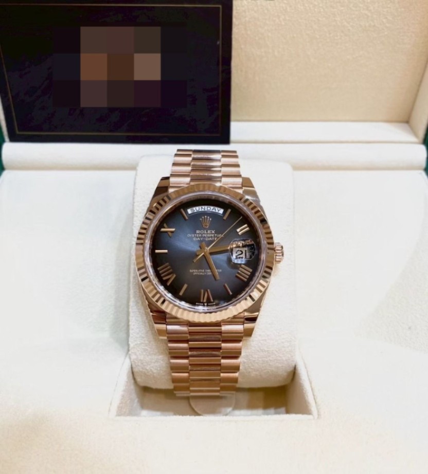 ROLEX Day-Date 40 Black Ombre Dial Full Rose Gold