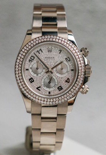 Rolex Daytona Full 18K White Gold Diamond Paved Dial