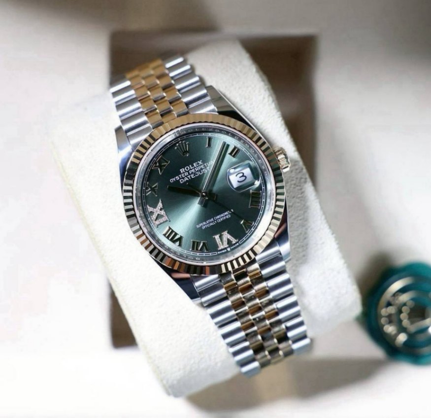 Datejust Green 2t Yellow Gold Jubilee 36mm thumbnail 1