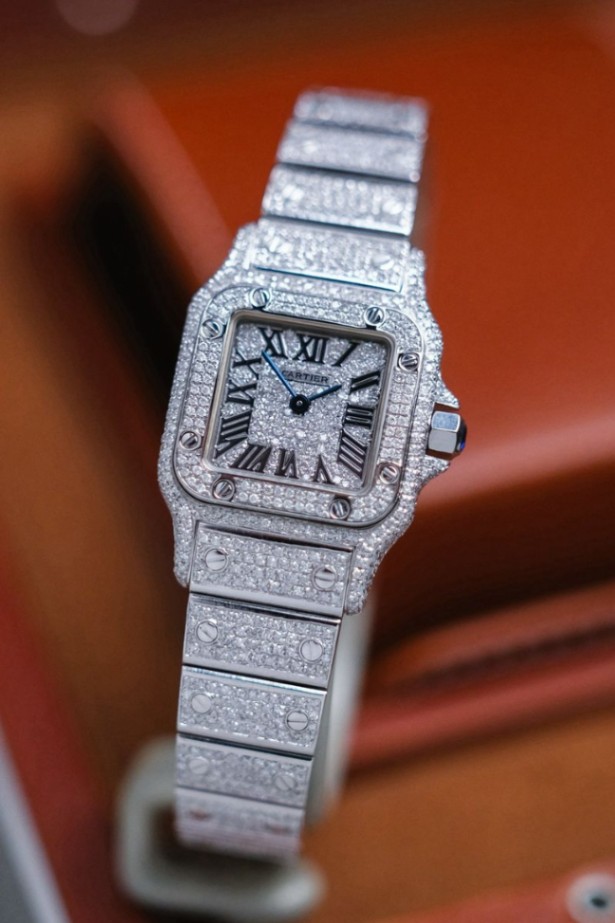 Cartier Santos Galbee 1565 Full Diamond thumbnail 2
