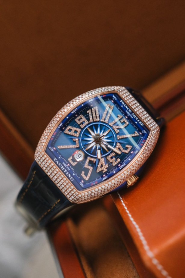 Franck Muller Vanguard Yachting Blue V41 18K Rose Gold Diamond - Image 5