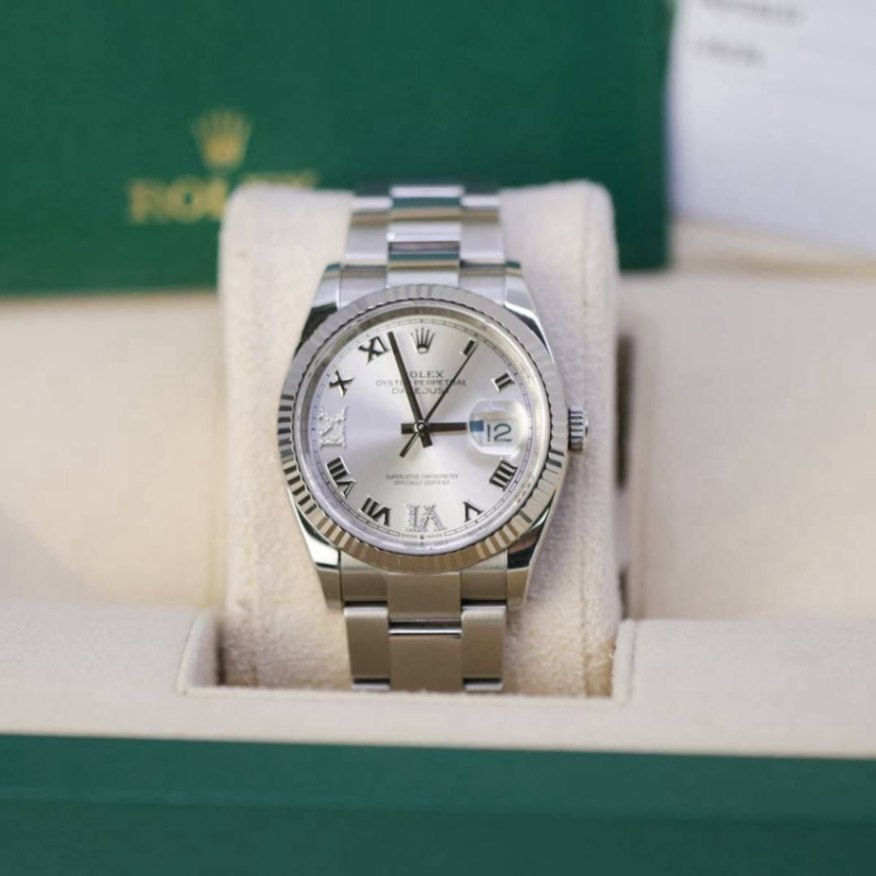 ROLEX Datejust 36 Silver Roman VI Oyster 126234 2/2026 - Image 2