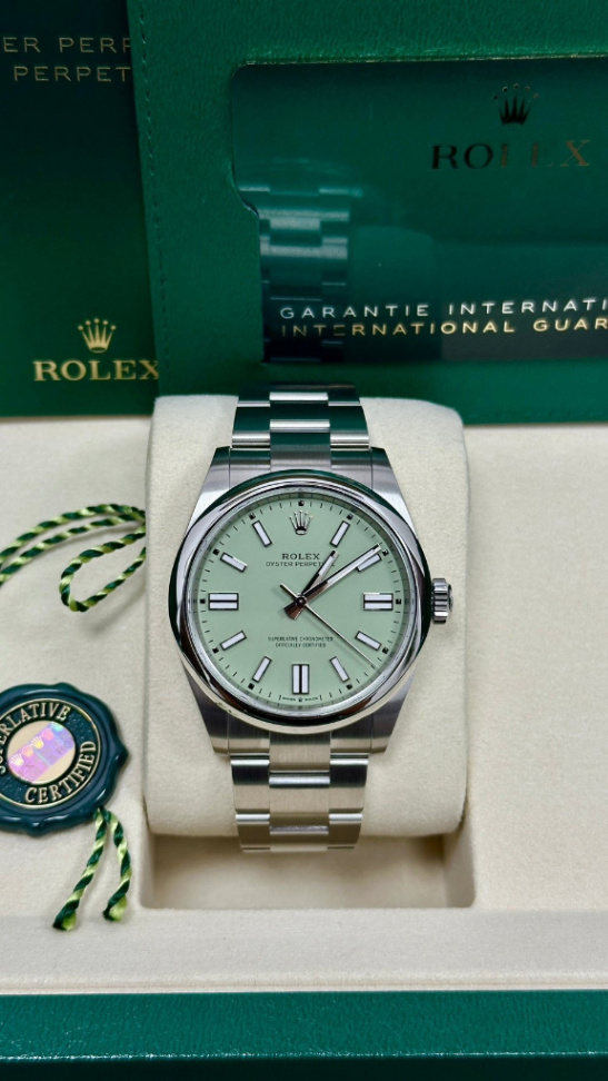 Oyster Perpetual Pistachio Dial 41mm