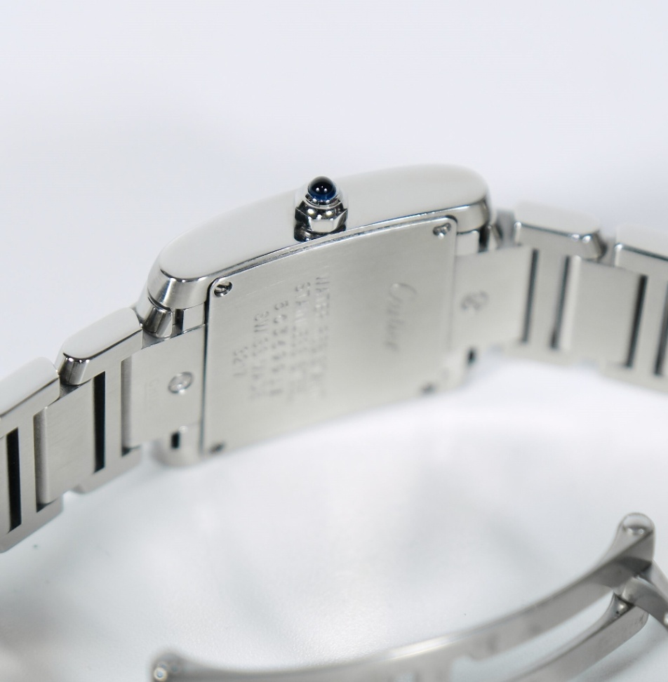 Cartier Tank Francaise 3217 Small Silver Diamond Dial Stainless steel 2015 - Image 5