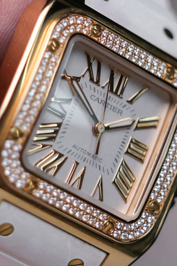 Cartier Santos 100 18K Rose Gold Diamond Ref. 2879 thumbnail 3