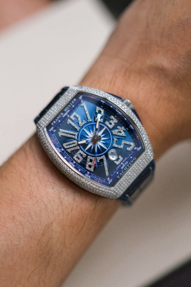 Franck Muller Vanguard Yachting Blue V41 Full Diamond thumbnail 5