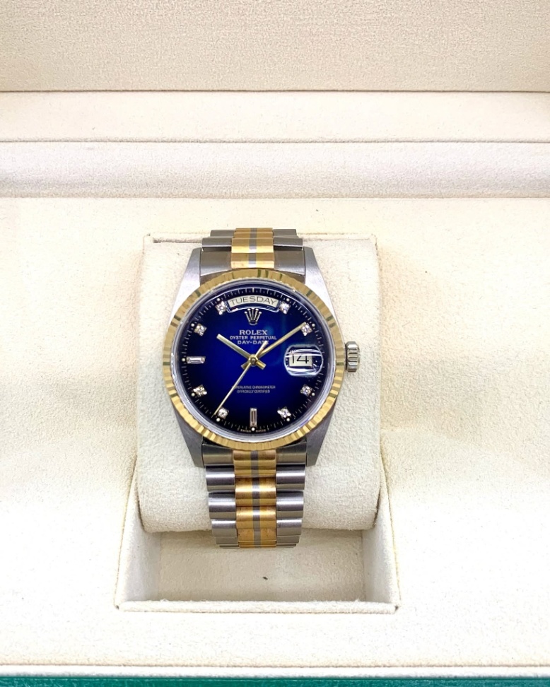 ROLEX Day-Date 36 18239 Tridor Blue Diamond Dial