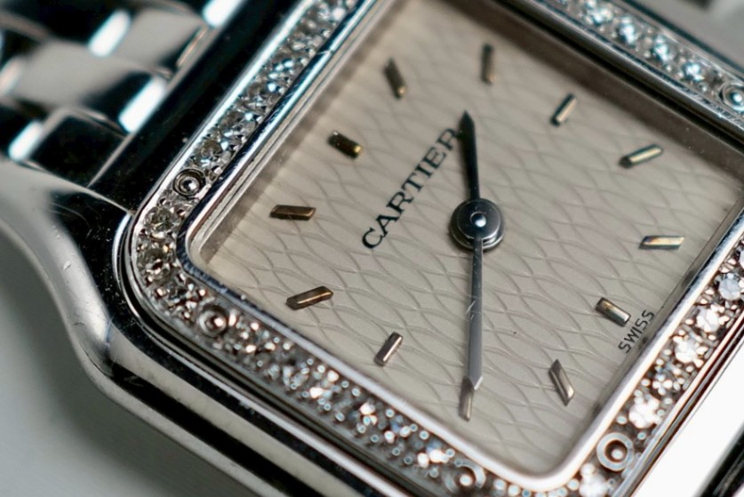 CARTIER Panthère 1660 White Gold Wave Dial Diamond Bezel Small - Image 2