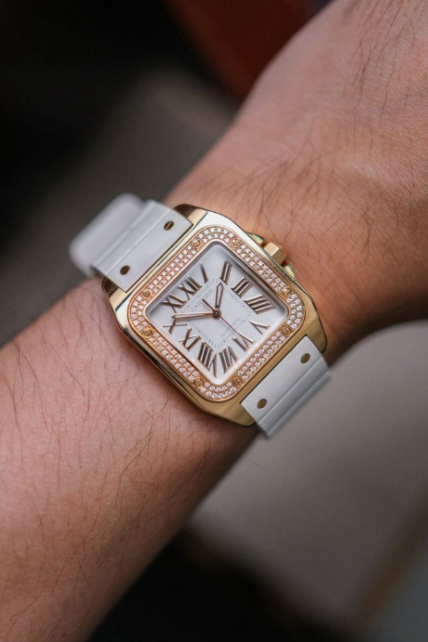 Cartier Santos 100 18K Rose Gold Diamond Ref. 2879 thumbnail 5