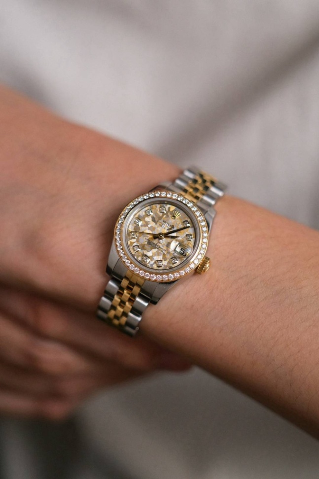 Rolex Lady Datejust 2 Tone Diamond Golden Crystal Dial Ref. 179383 thumbnail 2