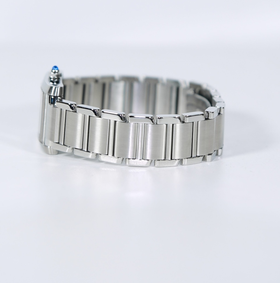 Cartier Tank Francaise 3217 Small Silver Diamond Dial Stainless steel 2015 - Image 6